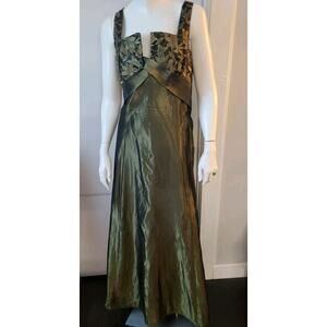 Speed Fashion Womans Plus Sz. 15/16 Green Formal Dress Made in USA Satin